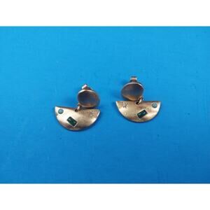 Brass Earrings With Gem Stones